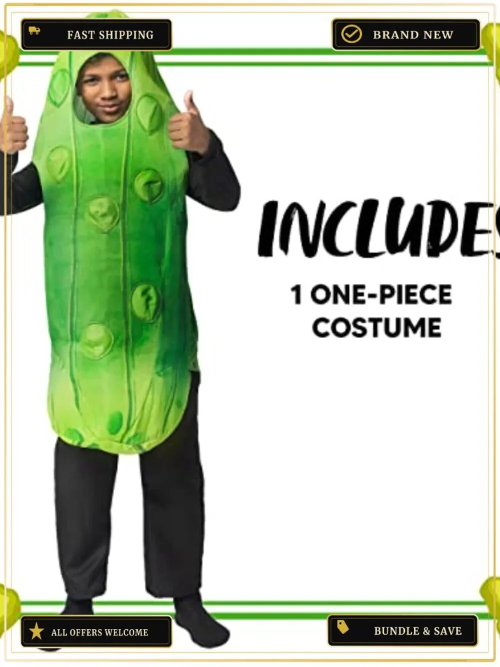 Kids Pickle Costume 3D Warts Polyester Jumpsuit Halloween Dress Up Cosplay